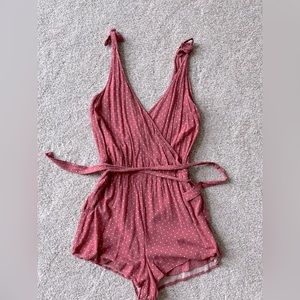 Abercrombie Pink and White Dot Romper